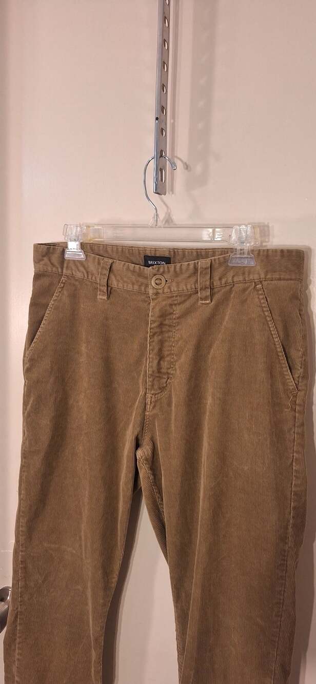 Brixton Choice Regular Fit Corduroy Pants Mens 32x32 Brown Skate Workwear - Picture 4 of 10